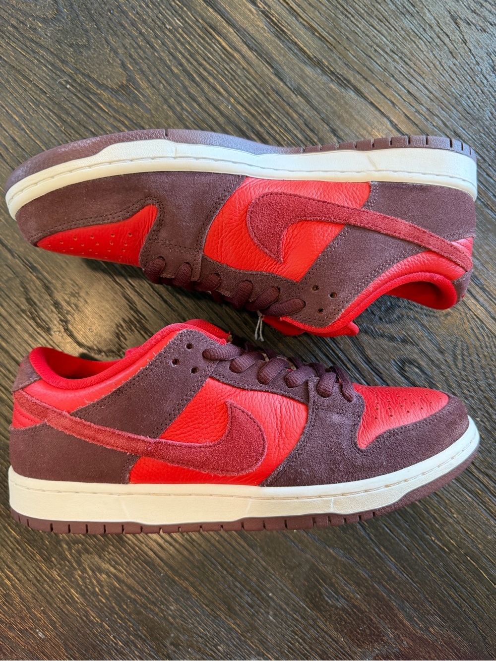 Nike SB Dunk Low Fruity Pack Cherry Burgundy Crush Team Red (Men's) size 9.5